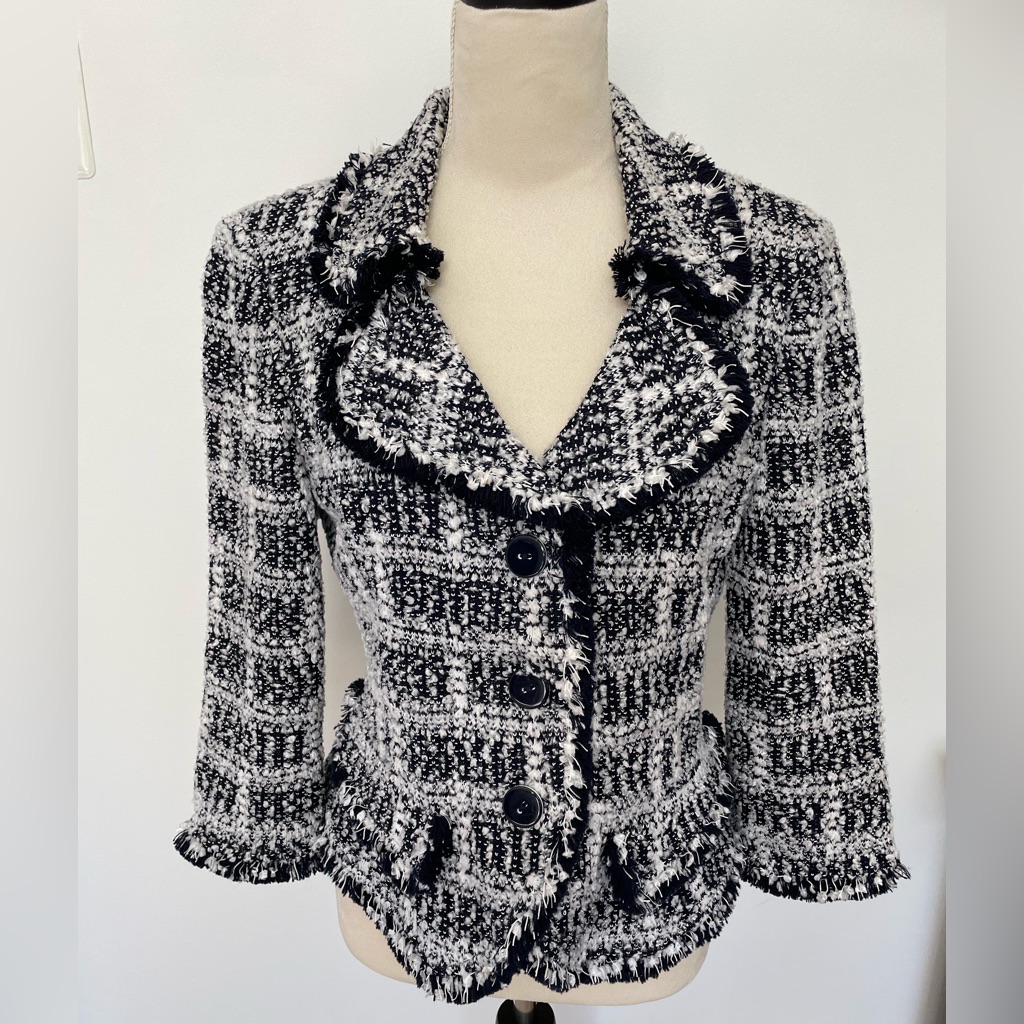 Nwot St. John Tweed Boucle Jacket Blazer Size 8